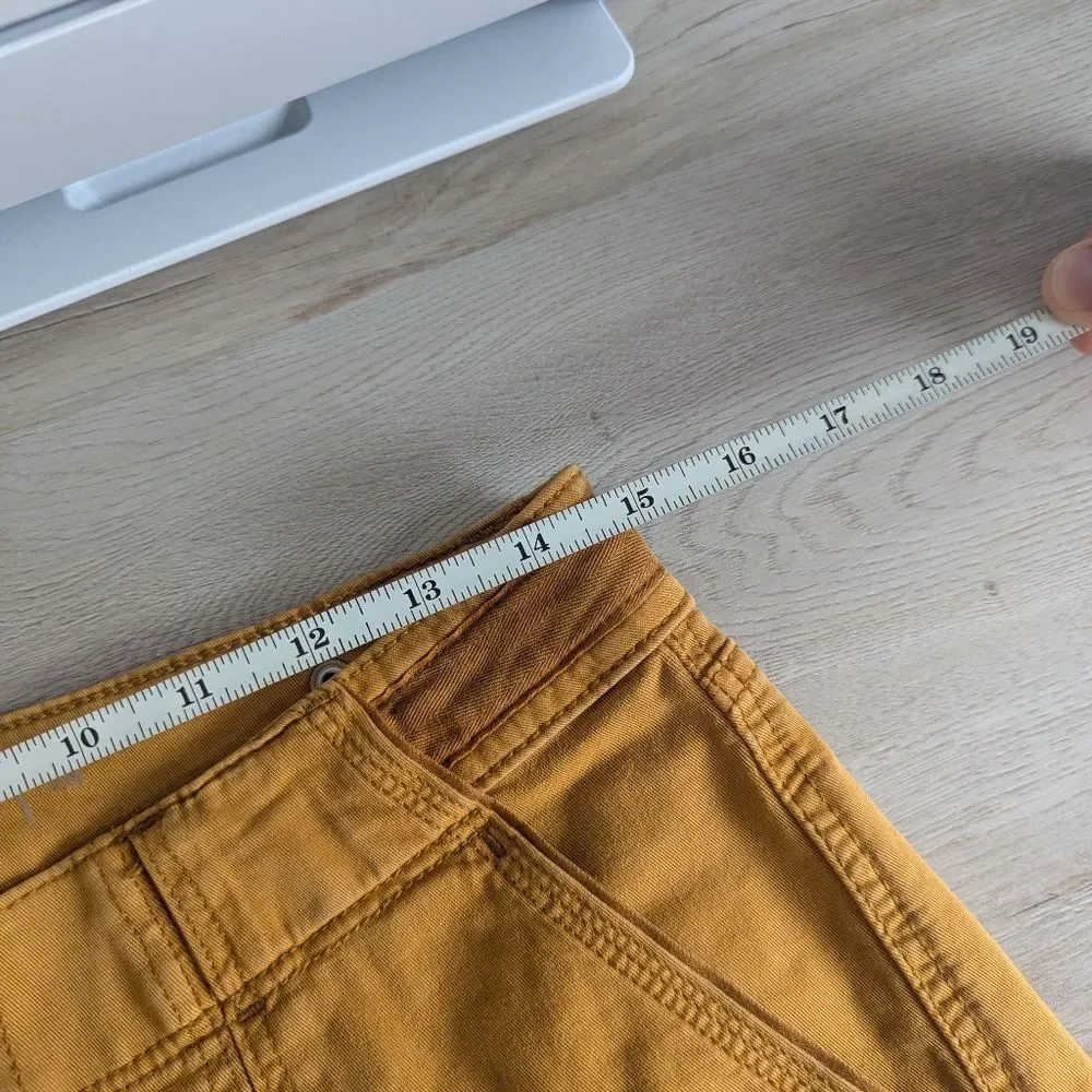 WHBM Soft Chino Ankle Pants Women's 4 Long Mustard Yellow